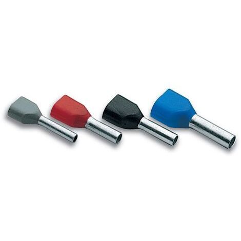 Tubitos Terminales Tipo Pk Sección 2X1mm² 8mm (100Pz)
