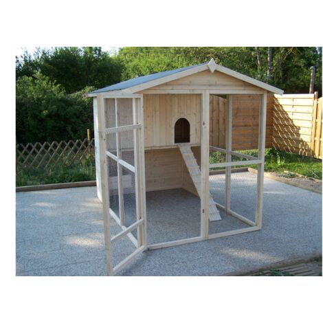 Gallinero Grande Bosque de 2 Pisos Techo Abatible - 3,90 m² - 6-10 Gallinas