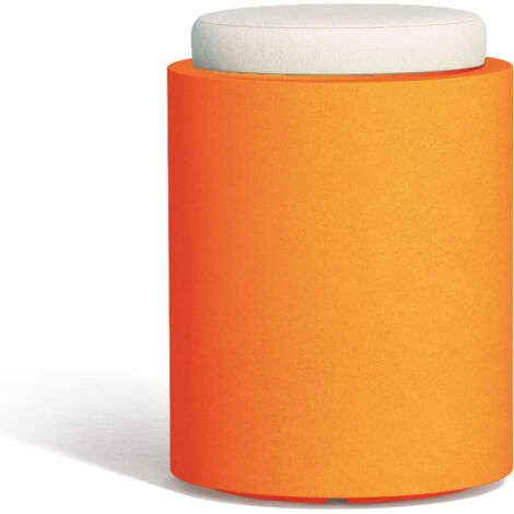 Puf Comfy Redondo Naranja en Polímero Monacis - Ø 40 Cm - 54 H (1/3)