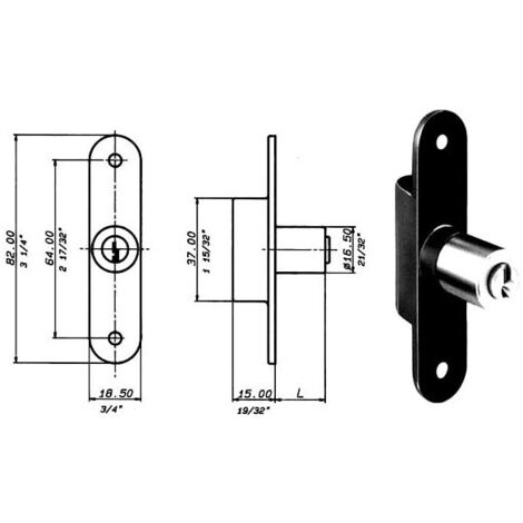 Cerradura para muebles con barras giratorias 2177 Meroni
