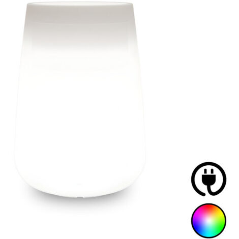 Jarrón alto, moderno y de diseño, Ø43 x H75 cm, en polímero resistente con LED multicolor para interiores y exteriores - Hecho en Italia - Monacis (1/5)
