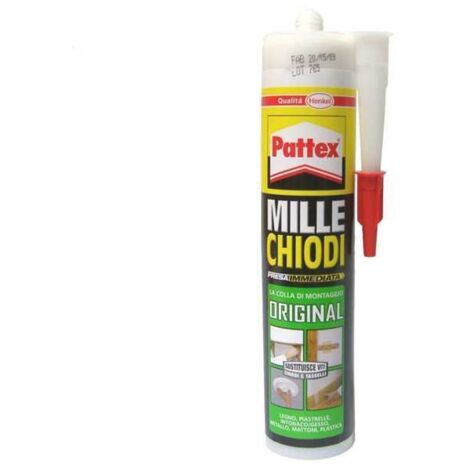 Pattex Millechiodi pegamento de montaje fuerte y rápido adhesivo de 400 gr.