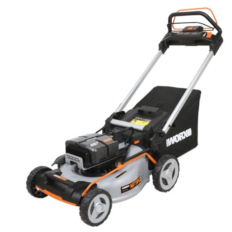 Cortacésped Nitro con batería de 80V, mulching autopropulsado, sin escobillas, 4 baterías de 20V/4Ah, cargador de 4 puestos, carga rápida, Worx WG761E