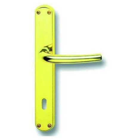 Manijas Milena de Latón Pulido con Placa de 8x70 mm (1/2)
