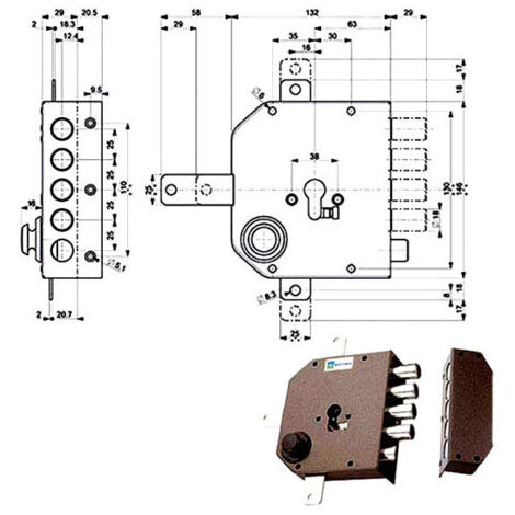 Cerradura Sic.Quintupl.Dx Escroco 38650 Mottura