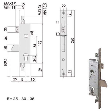 Cerradura para montar en postes All 46225-25-0 Cisa