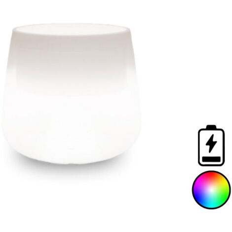 Jarrón luminoso de diseño moderno, Ø53 H55, en polímero con LED multicolor y batería, apto para interiores y exteriores (1/5)