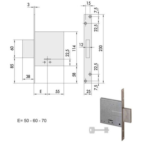 Cerradura de inserción de hierro 57010-70-0 Cisa