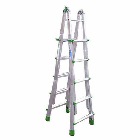Escalera multiusos All Eurobriko de 5 peldaños, 6+6 pasos