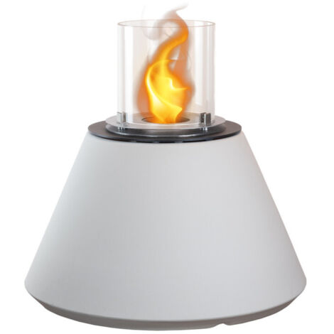 Camino de bioetanol para suelo Stromboli Blanco Perla diam.60×H56 para interior/exterior – Divina Fire