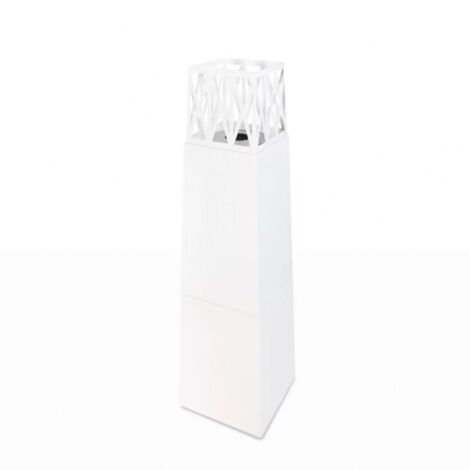 Camino de bioetanol para jardín para exterior Vulcano blanco 40x40x145 cm