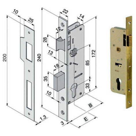 Cerradura para madera Inf. 015.45.00.0 Welka