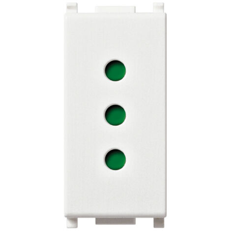 Enchufe 2P+T 10A P11 Blanco liso