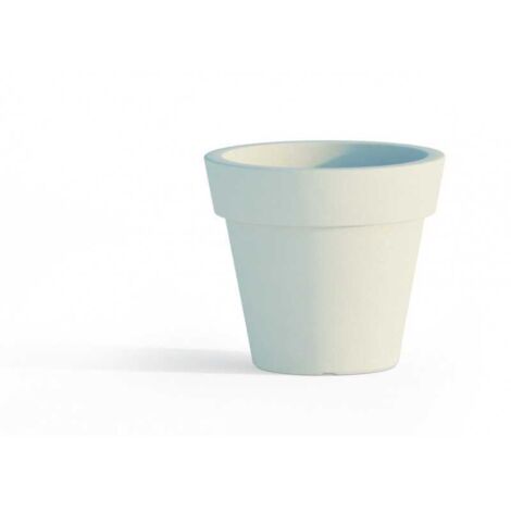 Jardinera redonda de resina diámetro 80 cm mod. Gemma blanco