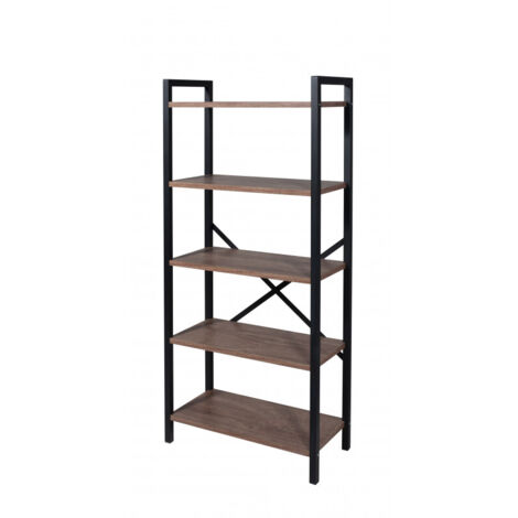 Estantería de 5 estantes en madera y metal 62L x 29,5P x 130H Sanitec (1/5)