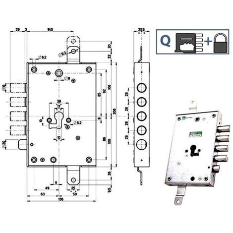 Cerradura Sic.Triple Derecha Interior 28 85571 Mottura
