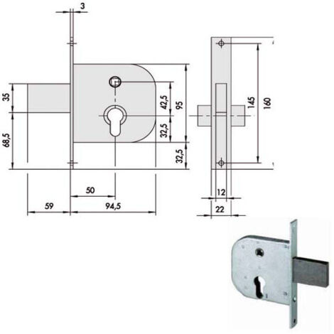 CERRADURA DE PORT�N INFILAR 42312 CISA