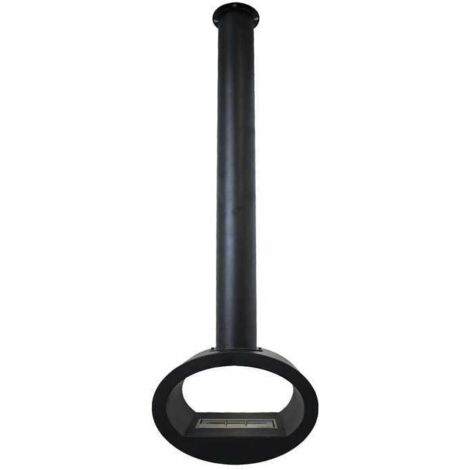 Biochimenea de techo Cervinia Negro 2 kW – instalación en techo, quemador de 1,5 L, estructura de acero – Tecno Air System
