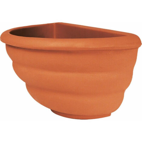 Jarrón de pared decorativo clásico tradicional de 50x27 cm, H25 cm, en polímero de terracota resistente, ideal para plantas en jardines y terrazas (1/5)