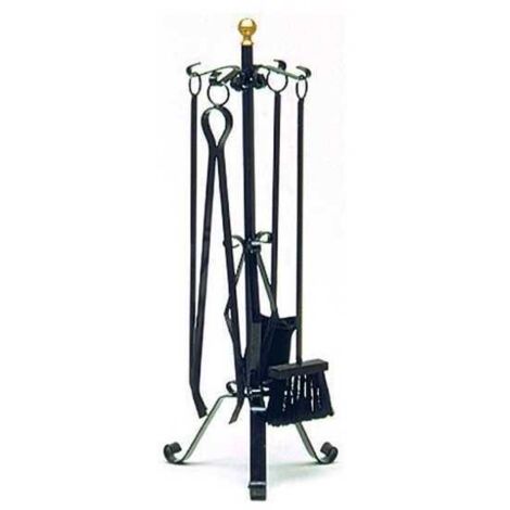 Serie de Herramientas para Chimenea 4 Piezas Forjado Medio 22X58H cm