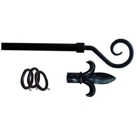 Bastón para cortinas Kit de hierro Antracita para Lancia 120-210 cm (1/3)