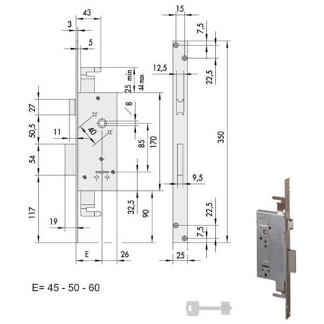 Cerradura de inserción de hierro 57215-45-0 Cisa