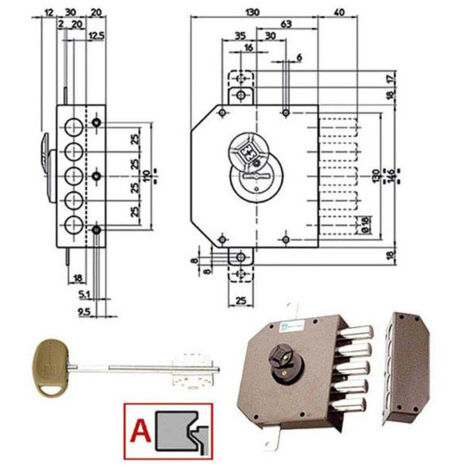 Cerradura Sic.Triple Izquierda Dm 20520 Mottura
