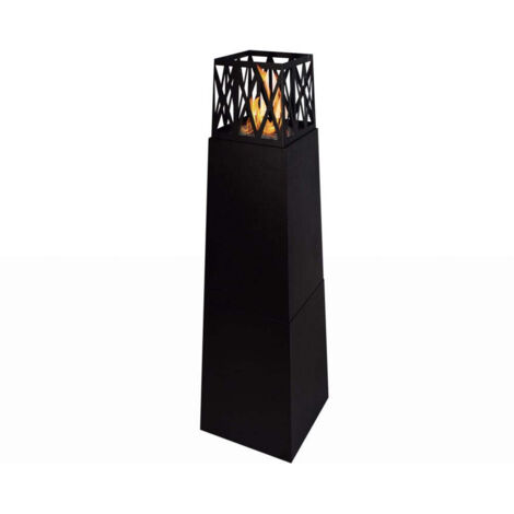Camino de bioetanol para jardín para exterior Vulcano negro 40x40x145 cm