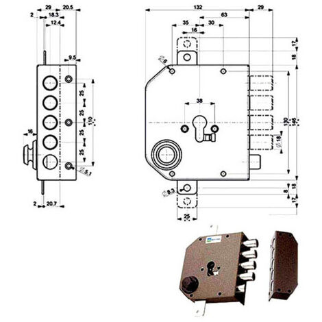 Cerradura Sic.Triple Derecha Pestillo 38630 Mottura
