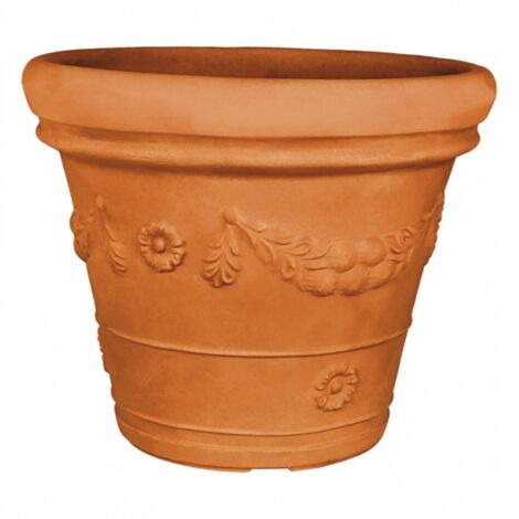 Vaso de polímero Monacis con doble borde festón terracota Ø65 (60X50h)