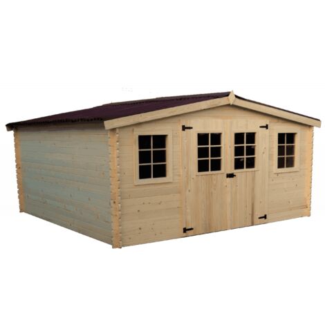 Casita del Bosque Balta, tablas de espesor 28 mm en madera maciza, 4x4 m