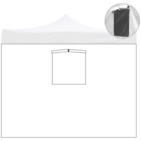 Tela lateral 2X2M blanca impermeable con ventana de repuesto para gazebo plegable 2X2M (1/2)