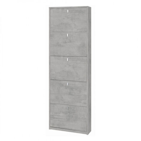 Zapatera de 5 puertas 63L x 18P x h190 – Acabado Cemento – Sarmog