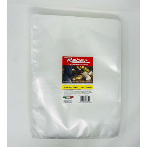 juego de 100 bolsas 30x40 para envasadora al vacío 9701n y 9700n - 6735n - reber -