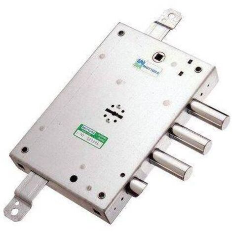 Cerradura para puerta blindada derecha triple (distancia entre ejes 37 mm) – 4 pernos – Mottura