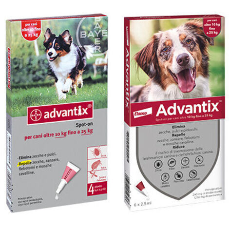Advantix para perros de 10–25 kg – 4 pipetas de 2,5 ml – Protección antiparasitaria