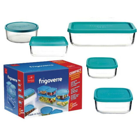 Contenedores de vidrio para alimentos set de 5 piezas Frigoverre Bormioli Compact