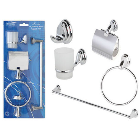 Juego de accesorios de baño de 5 piezas – Feridras Facile – Elegancia y funcionalidad para tu baño
