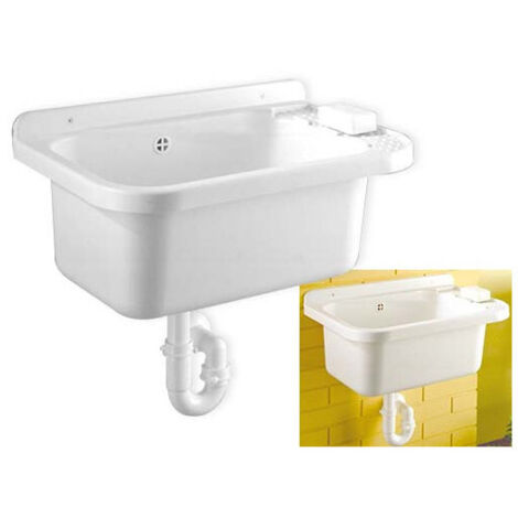 Lavabo de pared de resina para interiores/exteriores 50x32 cm