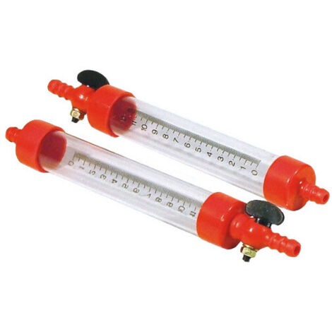Nivel de agua con grifos ABS – modelo A.34030, paquete individual, resistente ABS – profesional