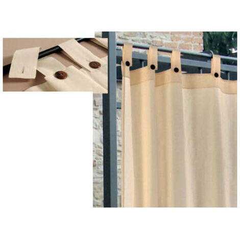 Toldo Gazebo de Poliéster y Algodón con Pasantes y Tirantes 160x270 cm Beige