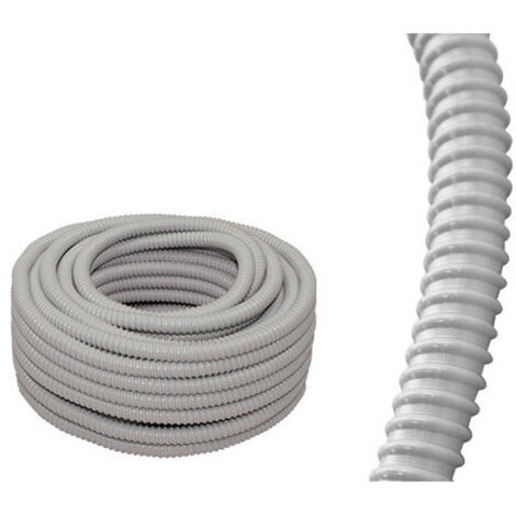 Manga flexible gris de 20 mm para exterior 10 m – resistente a UV – Brixo