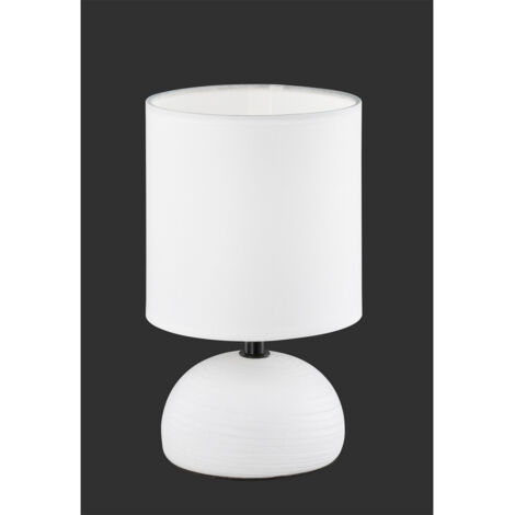 Lámpara de mesa Luci – Base de cerámica blanca – Pantalla de tela – Trio Lighting – Iluminación interior