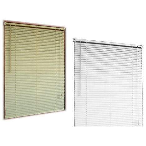 Cortina veneciana para ventana color crema de PVC 140×250 cm – BRIXO