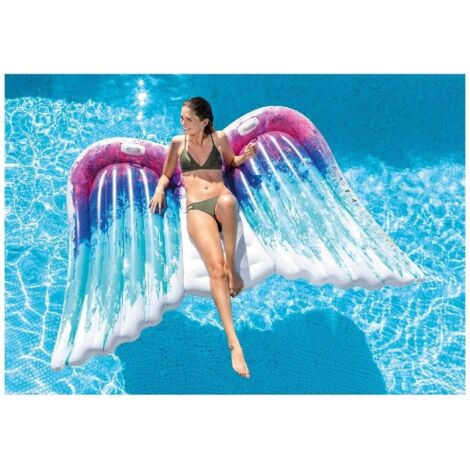 Intex – Flotador de piscina alas de ángel 251 x 160 cm – Vinilo multicolor – Con 2 mangos resistentes – Parche de reparación incluido (1/10)