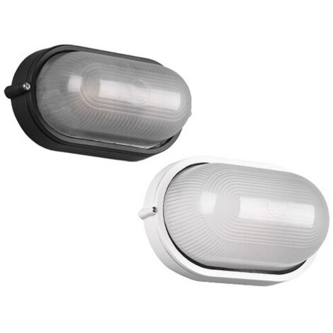 Plafón ovalado Alano de 21 cm negro – aluminio, rosca E27, IP44 – Trio Lighting