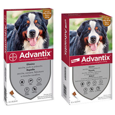 Advantix spot-on para perros de 40-60 kg – 6 pipetas – Protección antiparasitaria avanzada