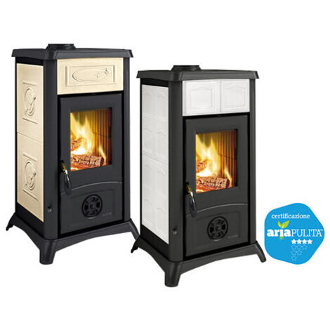 Estufa de leña Gemma Liberty Blanca – 6,0 kW – La Nordica – Elegancia clásica para ambientes rústicos