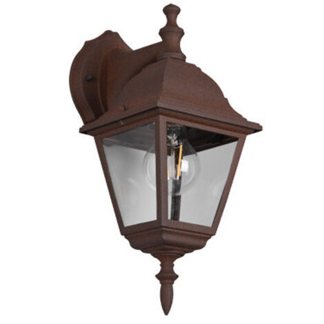 Lámpara de pared Livenza Down – Acabado oxidado – IP44 – Trio Lighting – Jardines, porches
