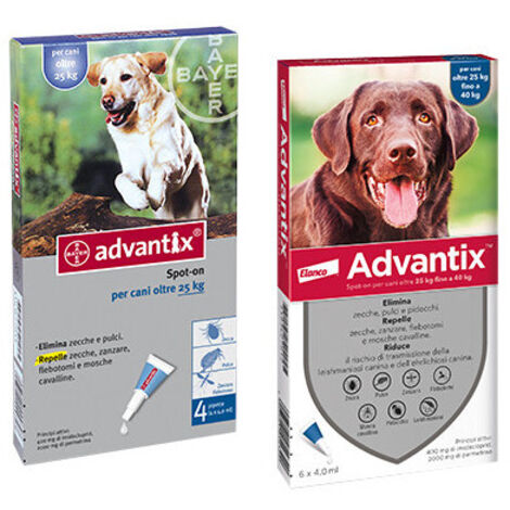 Advantix spot-on para perros de 25-40 kg – 6 pipetas – Protección mensual completa